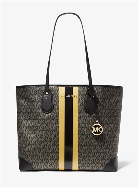 michael kors leather eva tote|Michael Kors Signature Striped Eva Large Tote Bag .